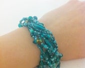 Teal Chunky Beaded Bracelet