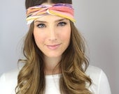 PASTEL MULTICOLOR twist turban essential workout headband, jersey headband