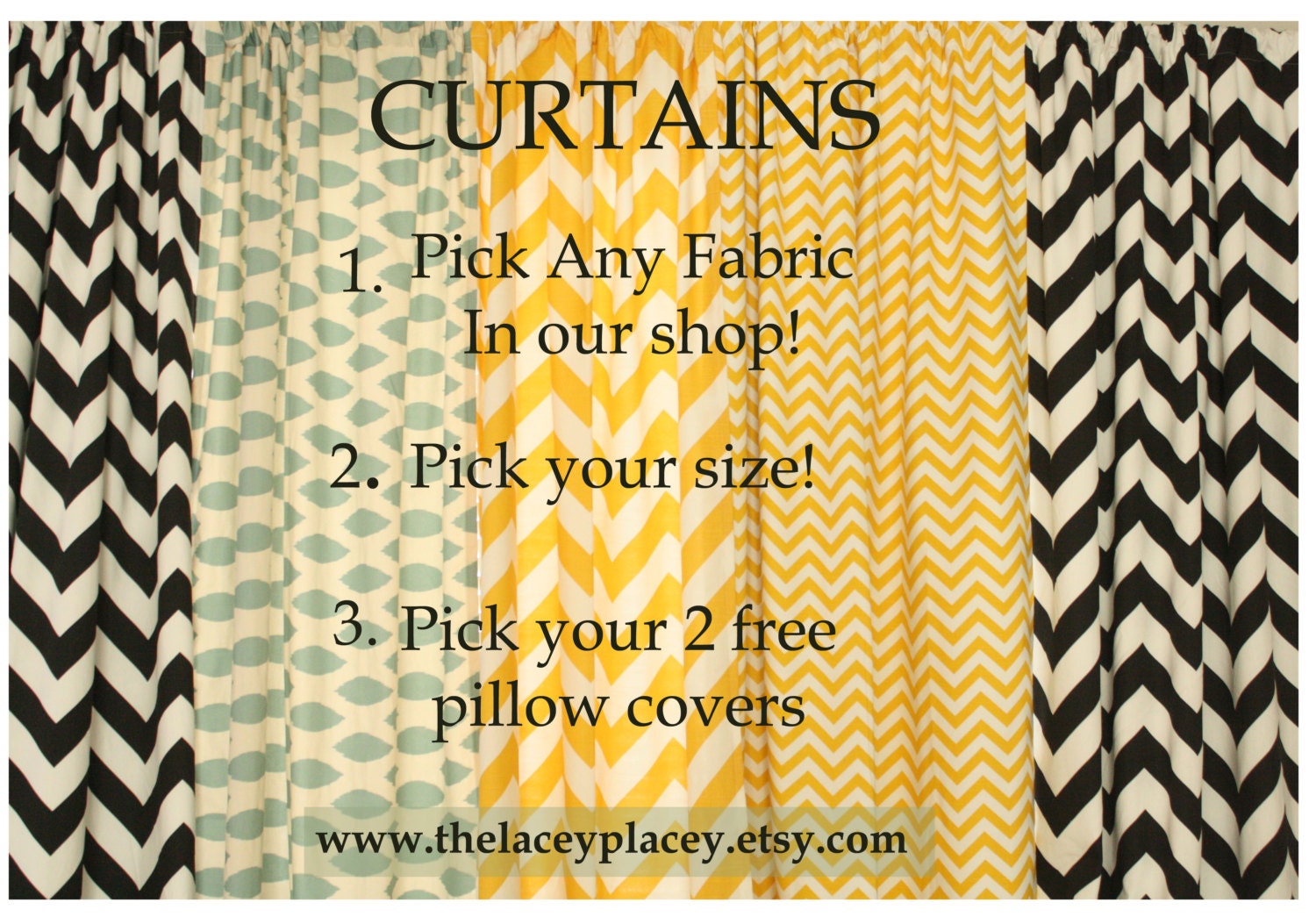 Curtains in ANY FABRIC (2 panels)