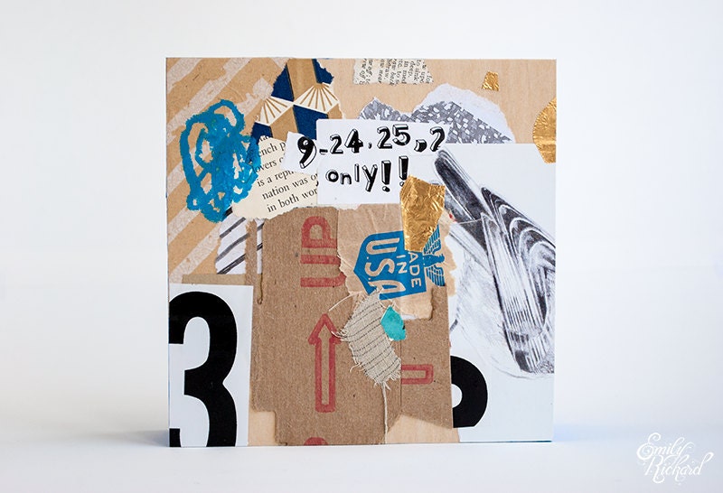 Casual Ornithologist, Original Abstract Collage on Wood