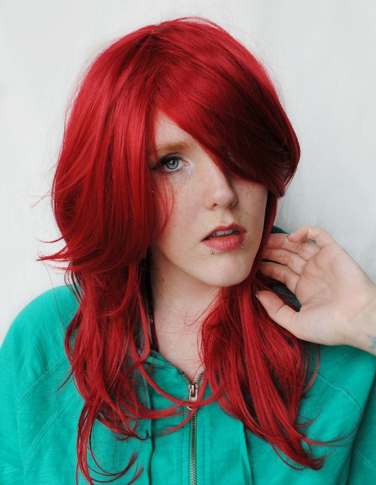 SALE - BERRY BLUSH wig // Red Auburn Hair // Ariel Mermaid Siren Sexy Redhead // Wavy Long wig