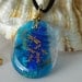 Gold Dragonfly Fused Dichroic Glass Pendant Necklace