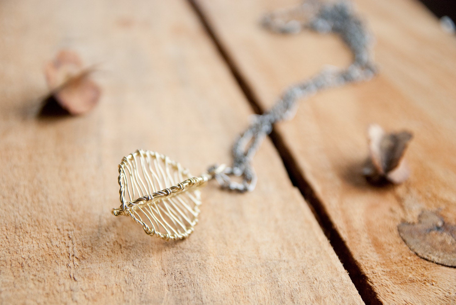 Necklace Pendant - Bush Willow - in Champagne