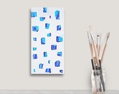 MARKS OF BLUE original abstract modern painting - gallery fine art - contemporary interior design - ooak home wall decor