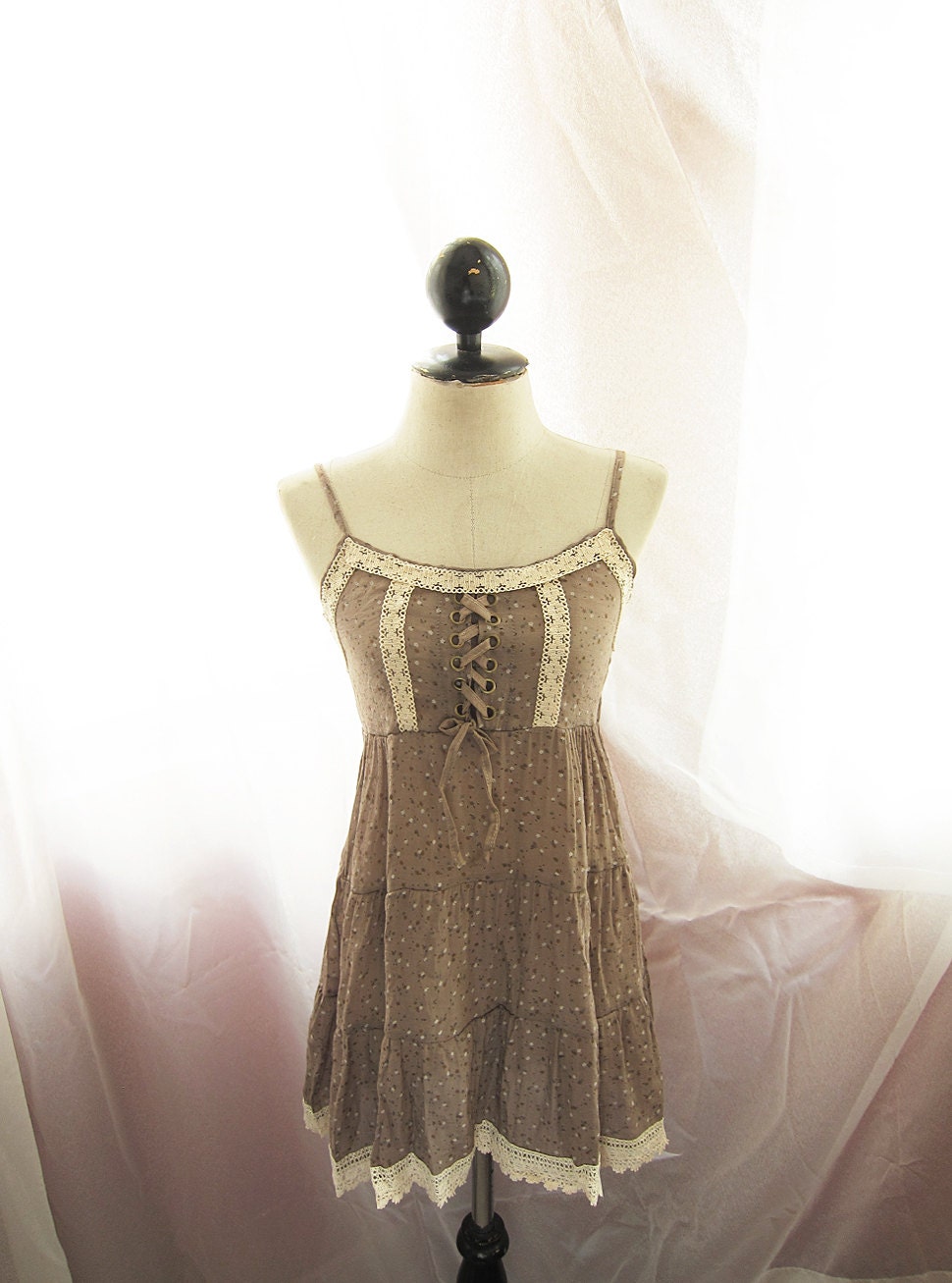 Spring Quaint Sugar Plum Fairy Whimsical Rustic Victorian Shabby Chic Crochet Marie Antoinette Jardin Dreamy Mini Dress Long Tunic Top