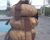 Brown Faux Leather Triple Kitty Cloud Hanging Cat Bed