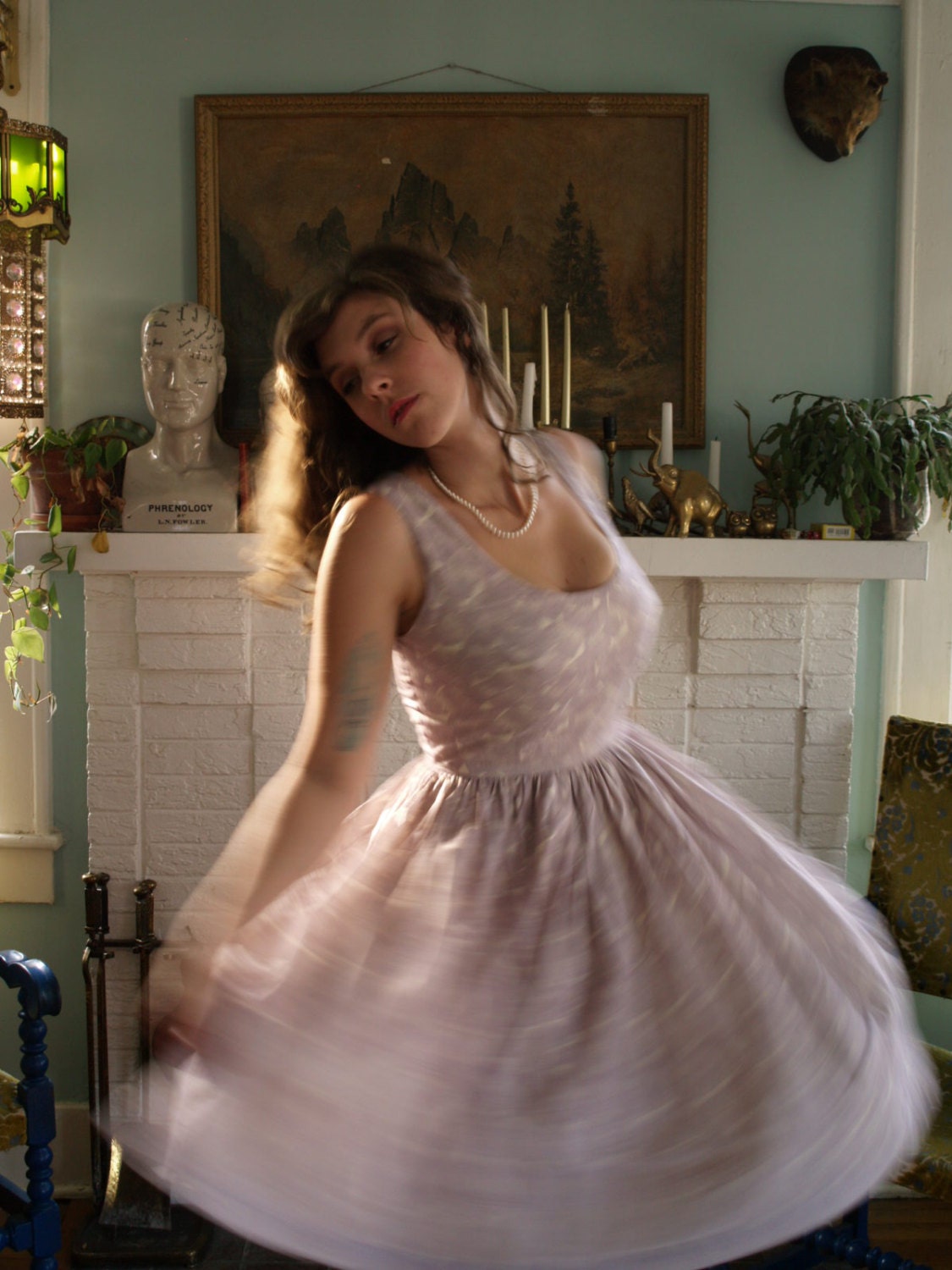 Classic custom tailored dress- lightweight cotton with lace petticoat lining- full gathered skirt- made to measure