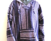 Purple Striped Baja Hoodie Sweater