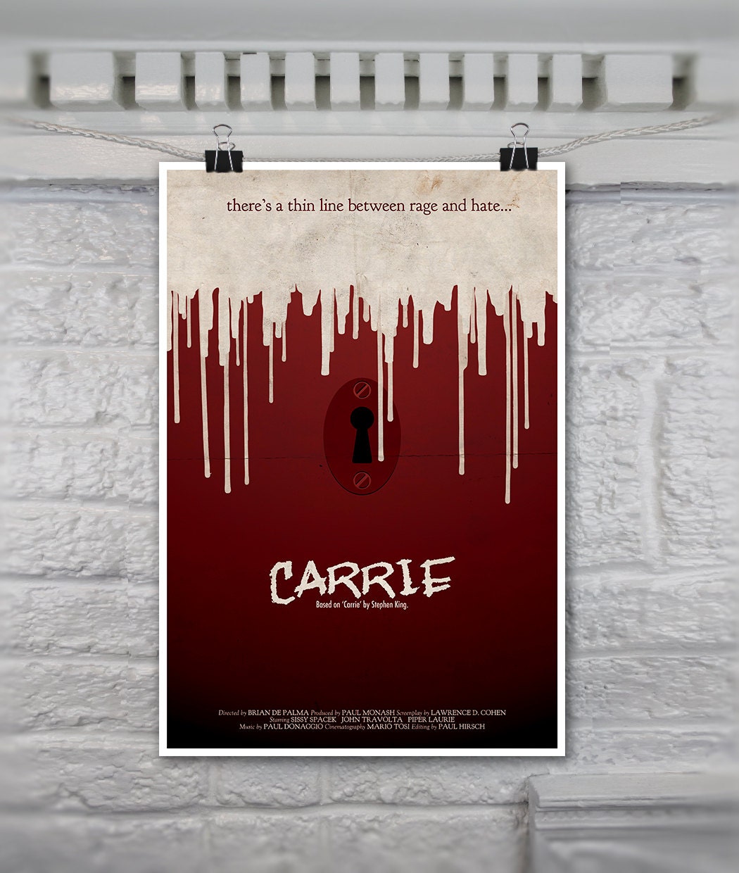 Carrie // Vintage Inspired Horror Movie Poster // 13X19 Scifi Thriller Art Print
