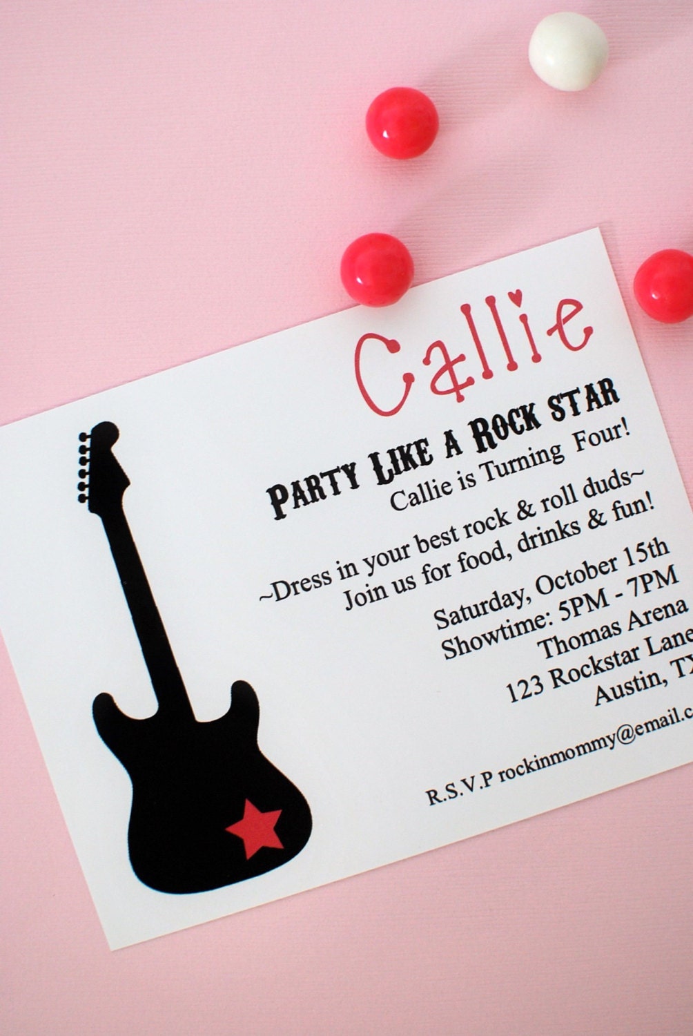 Rock Star or Music Birthday Invitation - Custom PRINTABLE DIY Invitation - by anna and blue paperie Il_170x135