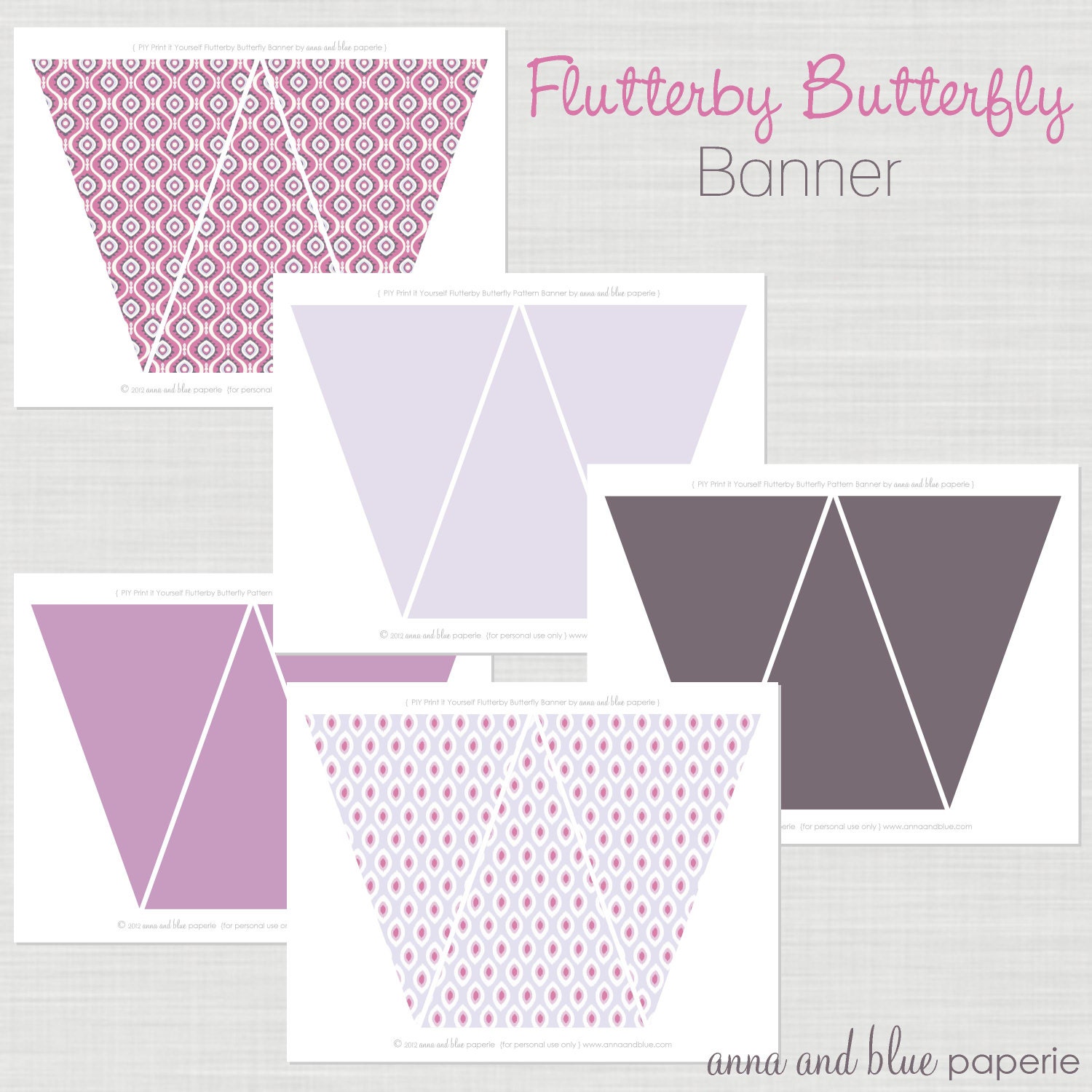 Ikat Pattern Banner - PRINTABLE DIY Pennant Banner - by anna and blue paperie