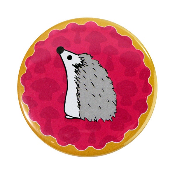 Pocket Mirror - Hedgehog Illustration