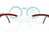 Vintage 60's deadstock Tart Arnel redwood & clear eyeglasses frames with sleeve Johnny Depp - FREE DOMESTIC SHIPPING