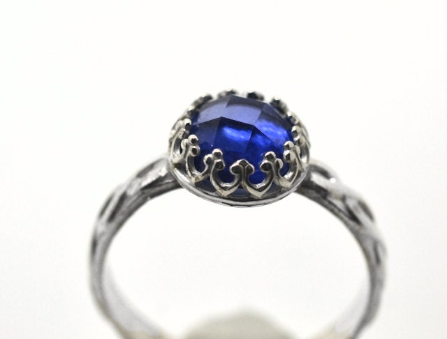 Sapphire Ring, Sterling Silver Celtic Ring, Blue Gemstone Ring, Sapphire Jewelry