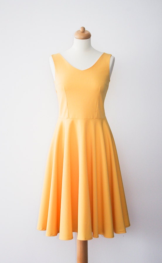 Vintage Inspired Bridesmaid dress, yellow dress, party dress. - Mokkafiveoclock