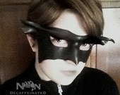 Black Hawk Mask - original hand made leather mask -one of a kind design