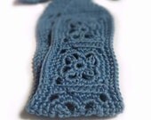 No-Slip Crochet Headband, Boho Hairband In Slate, Cornflower, Blue Cotton