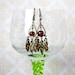 Dangly Steampunk Earrings with recycled tidbits and blood red accents