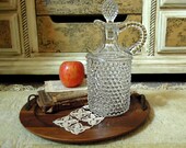 Vintage Hob Nail Glass Bottle / Pitcher / Glass Decanter / Liquor Bottle