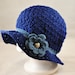 Vintage Hat with Brim, Crochet Cloche, Classic Hat with Flower, MADE TO ORDER
