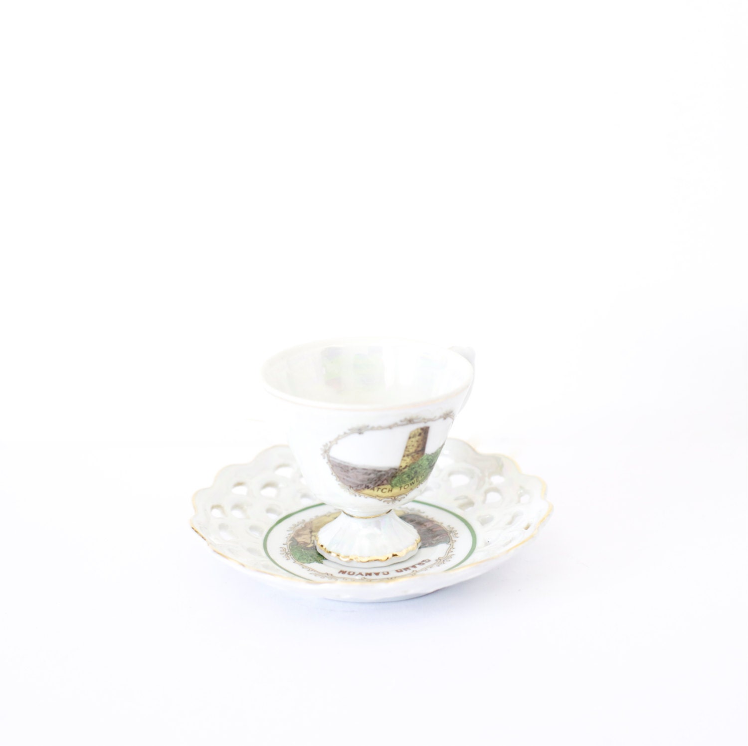 Souvenir Teacup Grand Canyon Lustreware Watch Tower