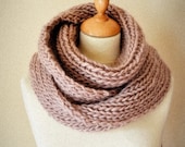 Chunky Knit Scarf Extra Long Wide Tassels Pure Wool - Made to Order - Choose Your Color