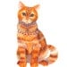Ginger Cat animal art print by OlaLiola, size 8x10