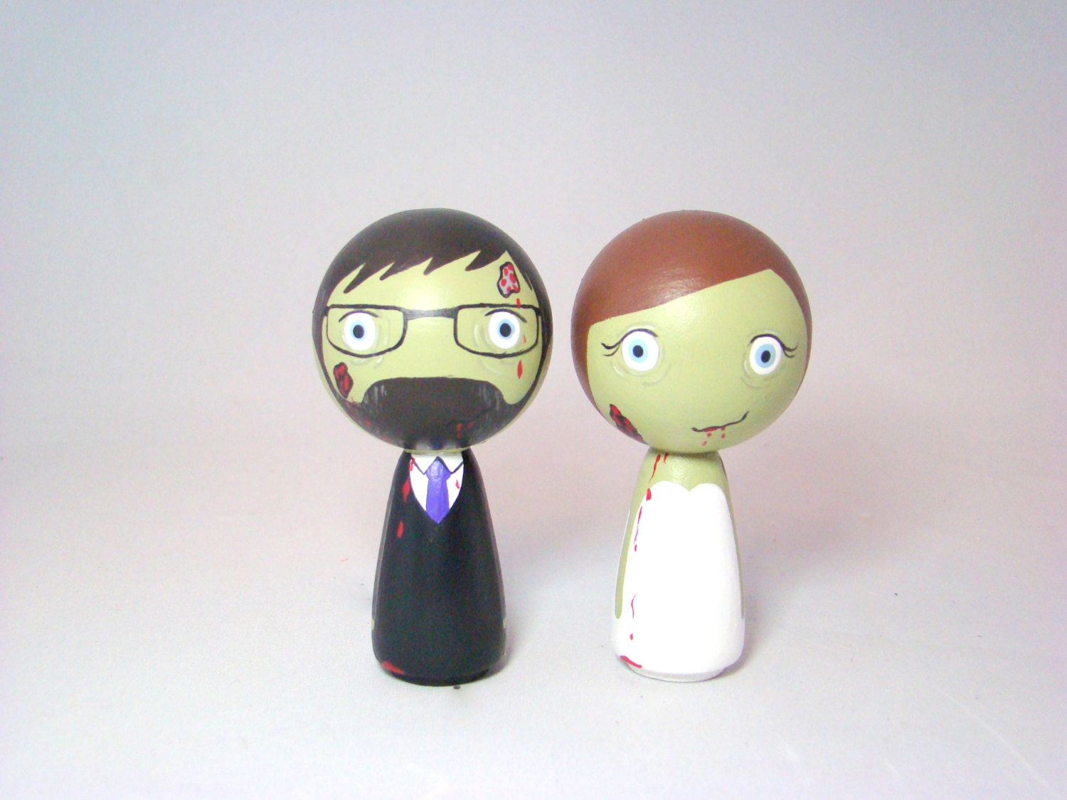 Zombie Love Mini Kokeshi Wedding Cake Toppers