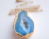 Druzy Necklace in Sky Blue : One Of A Kind Jewelry