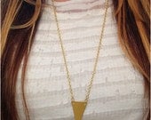 Triangle & Gold Dipped Citrine Drop Necklace