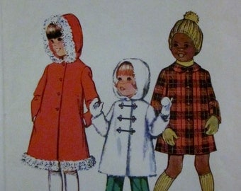Simplicity 5936 Girls Hooded Winter Coat Vintage Pattern