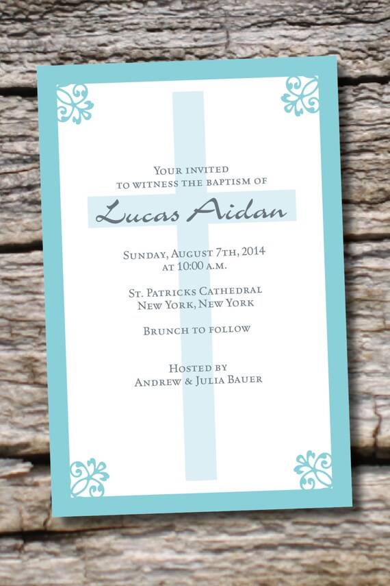 SIMPLY CHIC Custom Baptism Invitation/Christening Invitation/Communion Invitation- You Print Il_570xn