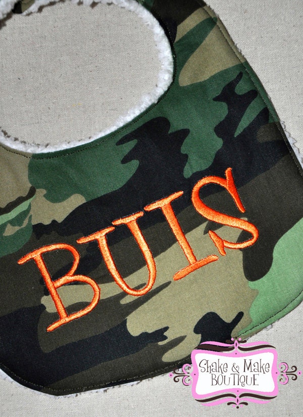Personalized BABY BIB - Camo - Boy or Girl