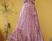 vintage inspired pink satin and lace dress...small to 38" bust.