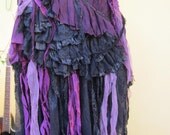 vintage inspired extra shabby gothic cotton wrap skirt/shawl...a work of art and love...50" across