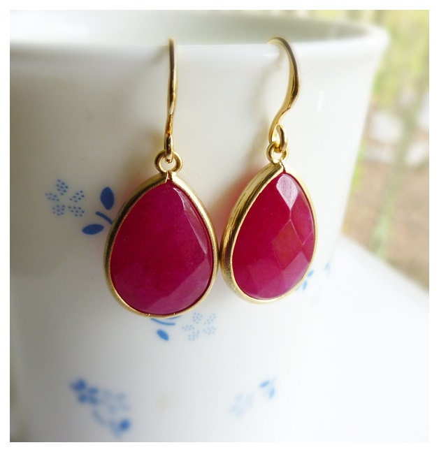 Pink Jade Earrings