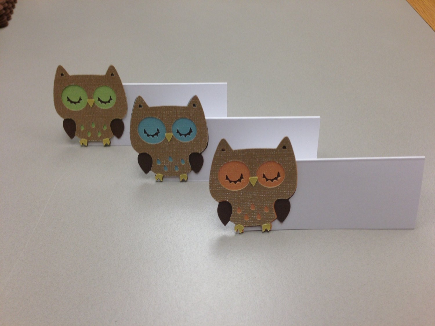 TREETOP OWL Tent Card or Food Label set of 3