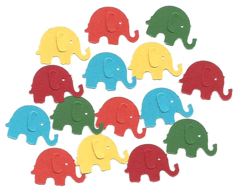 100 Elephant punch die cut confetti embellishments - No630