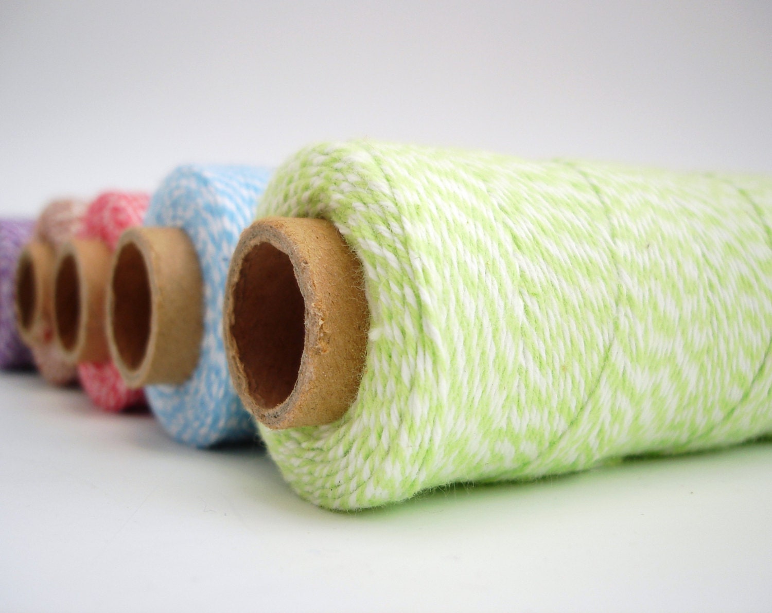 25 yards of Bakers Twine - Green and White - BT04