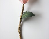 Springtime light pink paper rose flower gift topper