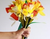 Paper daffodils bouquets (set of 7)