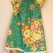 Green Hawaiian or Mexican peasant style dress girl size 8