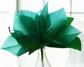 Leafy Lilies Bridal Bouquet - Origami Flower Bouquet - Translucent Origami Paper Glows - Paper sculpture