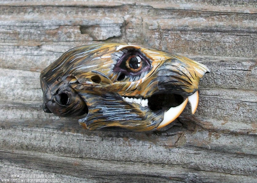 Living Heads Painted Squirrel Skull
