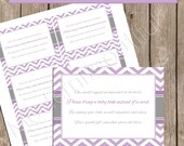 Insert Card "Book instead of a Card" - Purple Chevron Sugar and Spice Baby Shower Invitation Insert Card - Design2 INSTANT DOWNLOAD Il_170x135