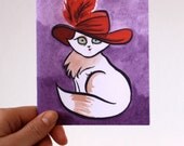 Red Hatter Cat Card