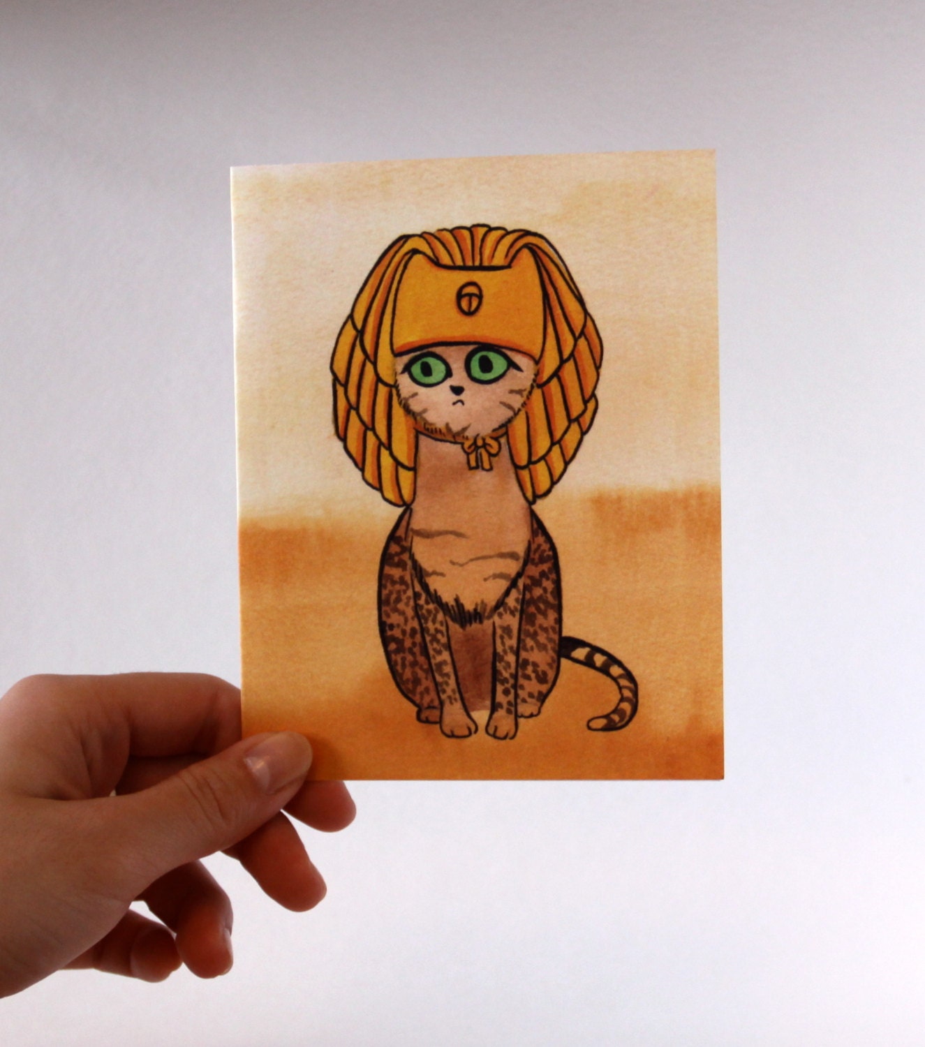 Egyptian surprise Cat with Hat Card
