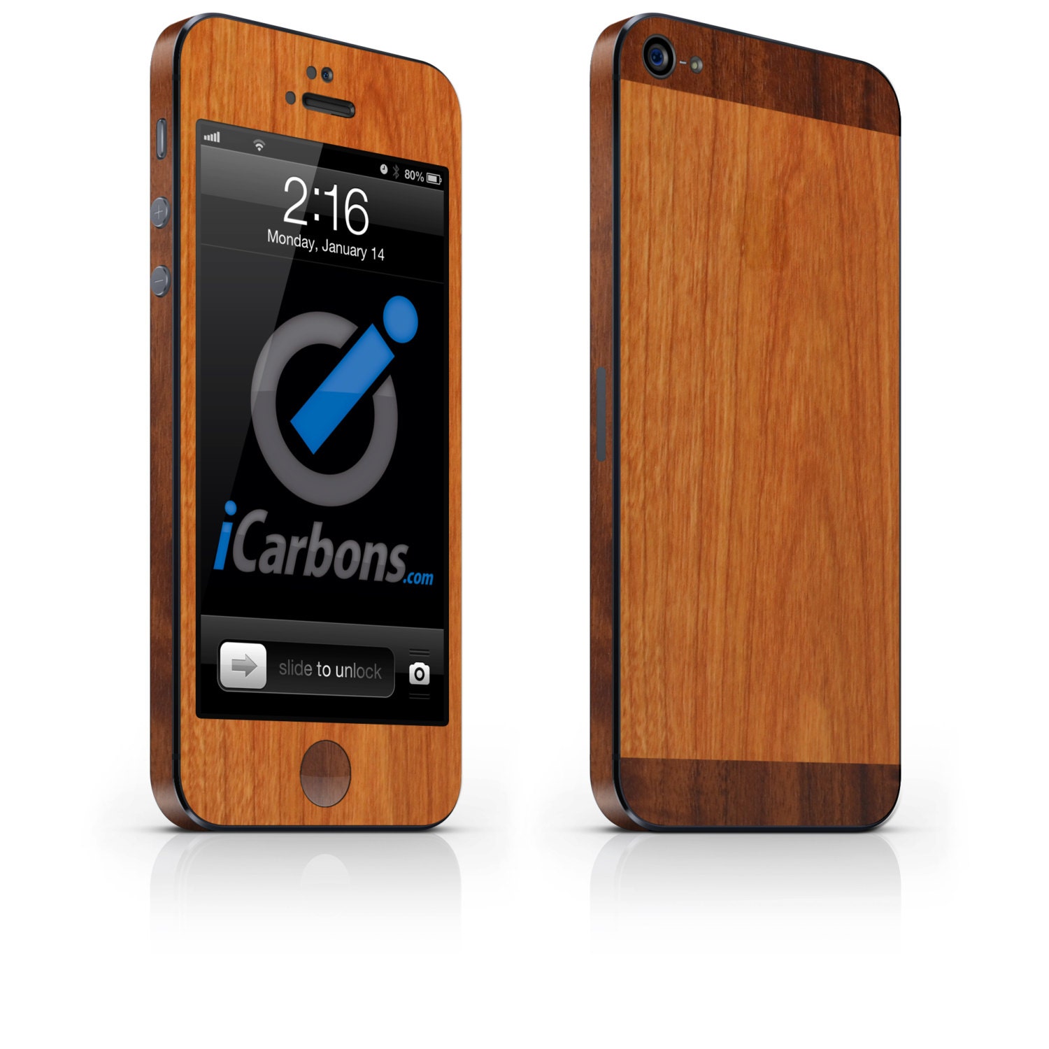 iCarbons BuildYourOwn TwoTone Light Wood IPhone 5 Wood Grain Skin Decal FULL COMBO