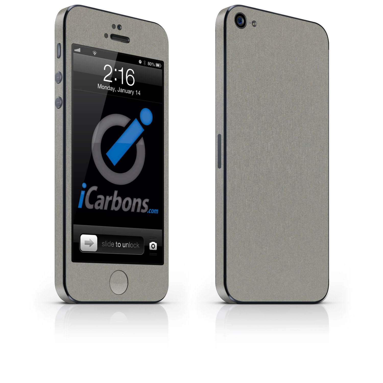 iCarbons Brushed Titanium IPhone 5 Skin Decal FULL COMBO