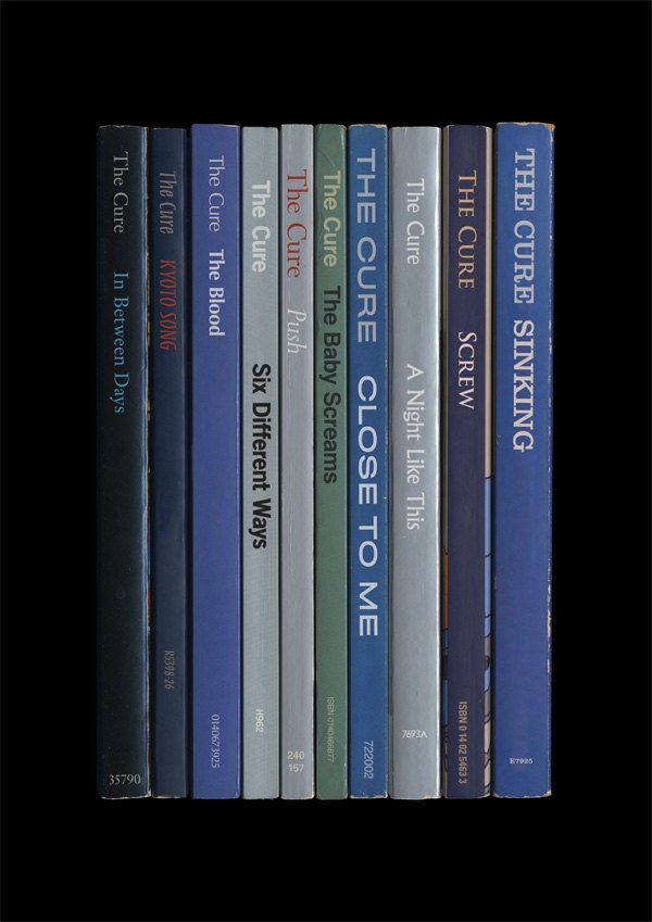 The Cure 'The Head on the Door' Album As Books Poster Print Robert Smith Book Print